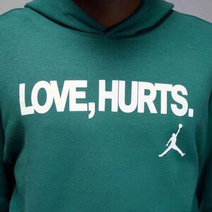 Jordan Jalen Hurts Men's Teal Hoodie with Love Hurts Design